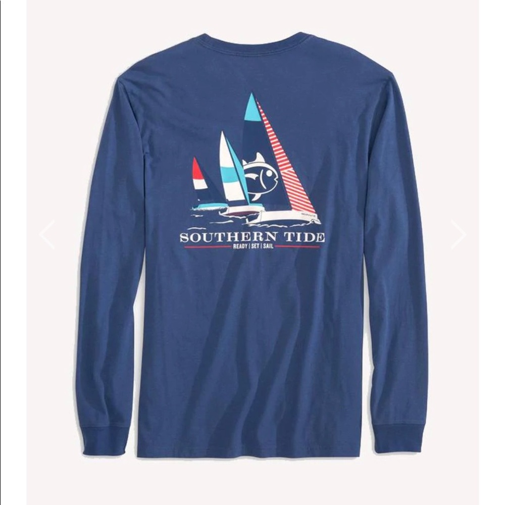 SOUTHERN TIDE MEN'S LONG SLEEVE READY, SET, SAIL T-SHIRT